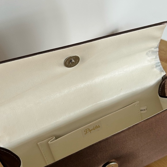 Elegant Brown Silk Clutch - Picture 7 of 11